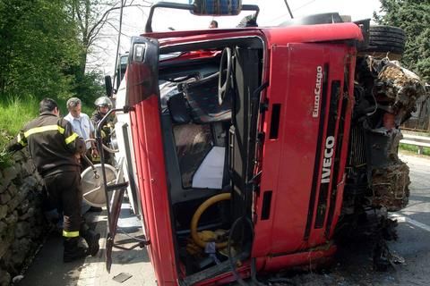 camion ribaltato camion ribaltato