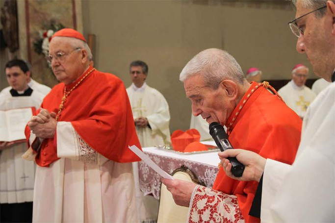 Il cardinale Loris Capovilla con il cardinale Angelo Sodano