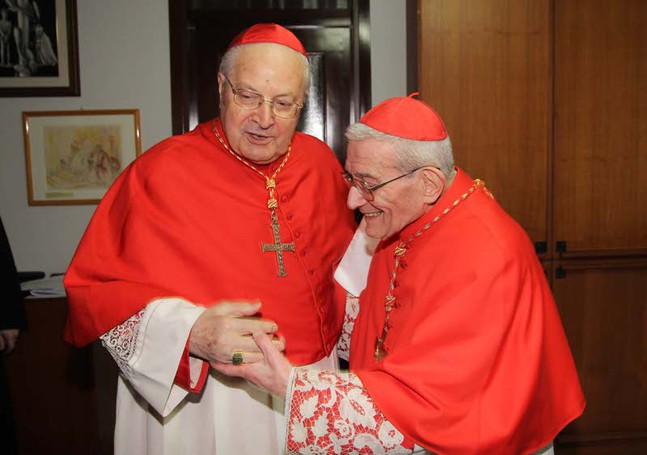 Il cardinale Angelo Sodano e il cardinale Loris Capovilla