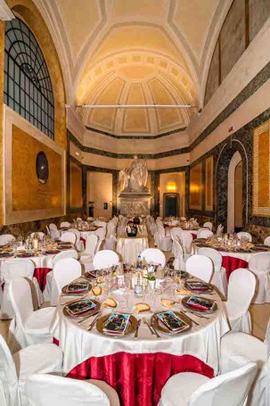 La cena di gala al salone d’onore dell’Accademia Carrara