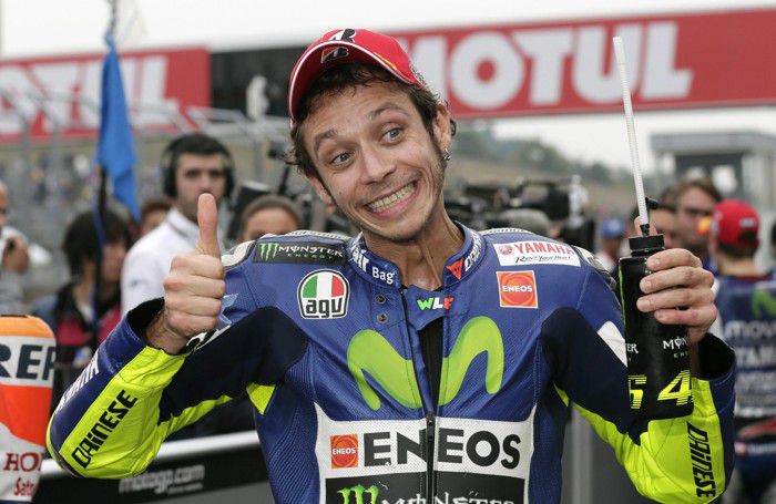 Valentino Rossi felice per scattare dalla seconda posizione Valentino Rossi felice per scattare dalla seconda posizione