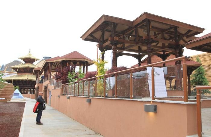Una veduta del padiglione Nepal nel girono dell'apertura ufficiale di Expo2015