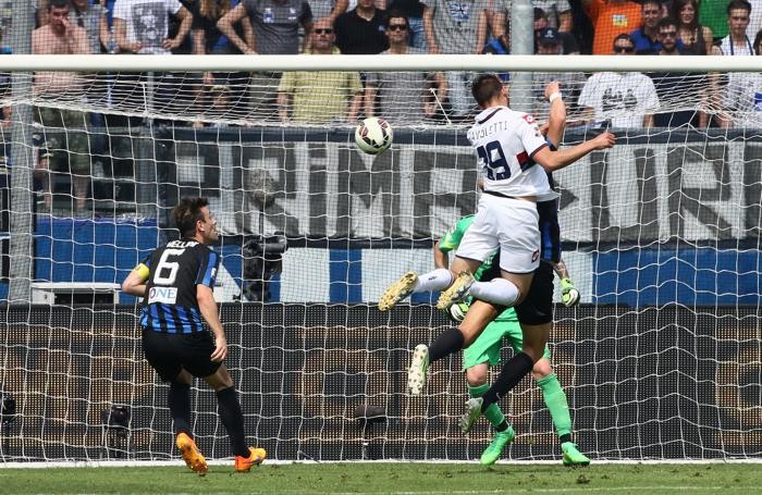 Il gol dell’1-1 segnato da Pavoletti
