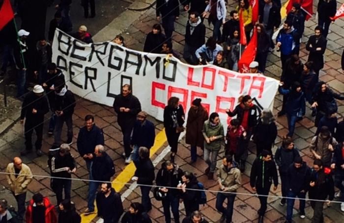Manifestanti anche da Bergamo