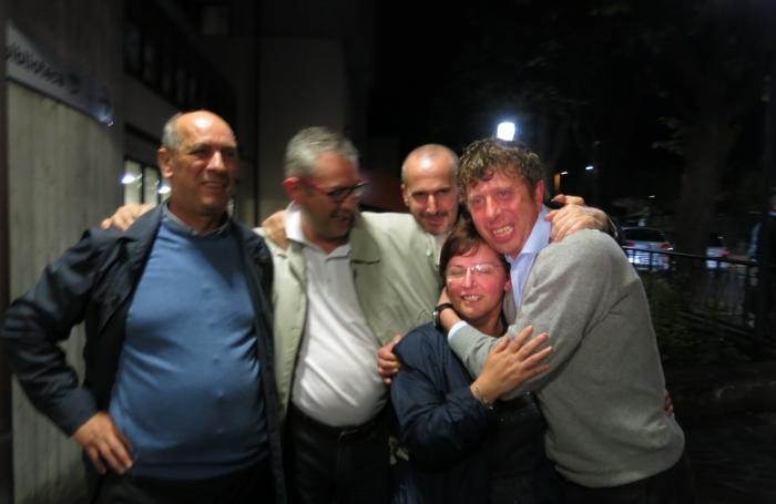 Olini festeggia con il suo gruppo