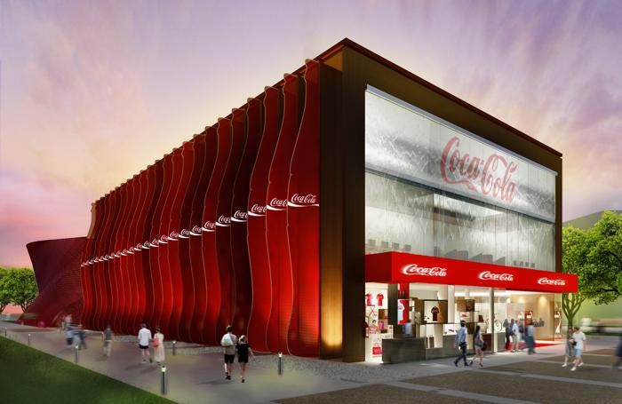rendering del padiglione della Coca Cola