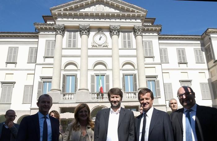 Da sinistra Giovanni Sanga, Elena Carnevali, Dario Franceschini, Giorgio Gori e Antonio Misiani Da sinistra Giovanni Sanga, Elena Carnevali, Dario Franceschini, Giorgio Gori e Antonio Misiani