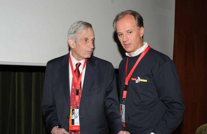 Mario Salvi con il matematico John Nash