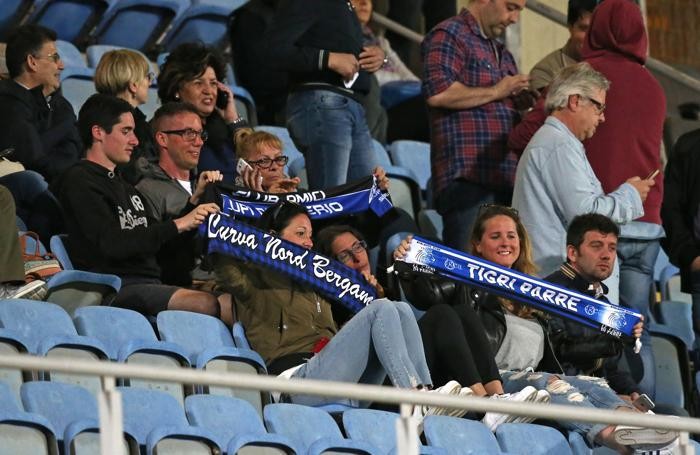 Qualche tifoso dell’Atalanta nello stadio vuoto