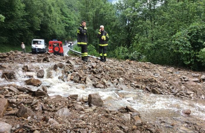 La frana alla frazione Grabiasca La frana alla frazione Grabiasca