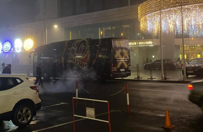 Il bus su cui hanno viaggiato i tifosi atalantini da Kiev a Kharkiv