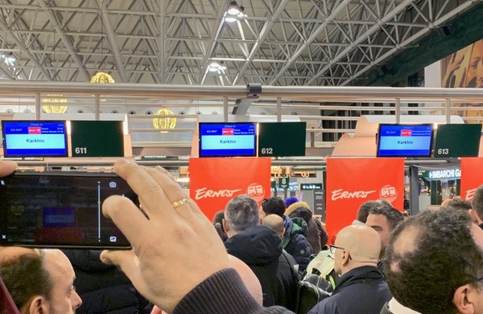 I tifosi in partenza da Milano Malpensa