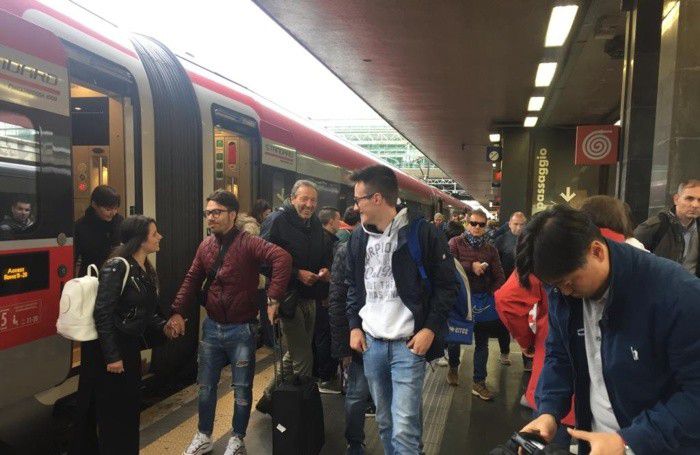 L’arrivo a Roma dei tifosi con il Frecciarossa