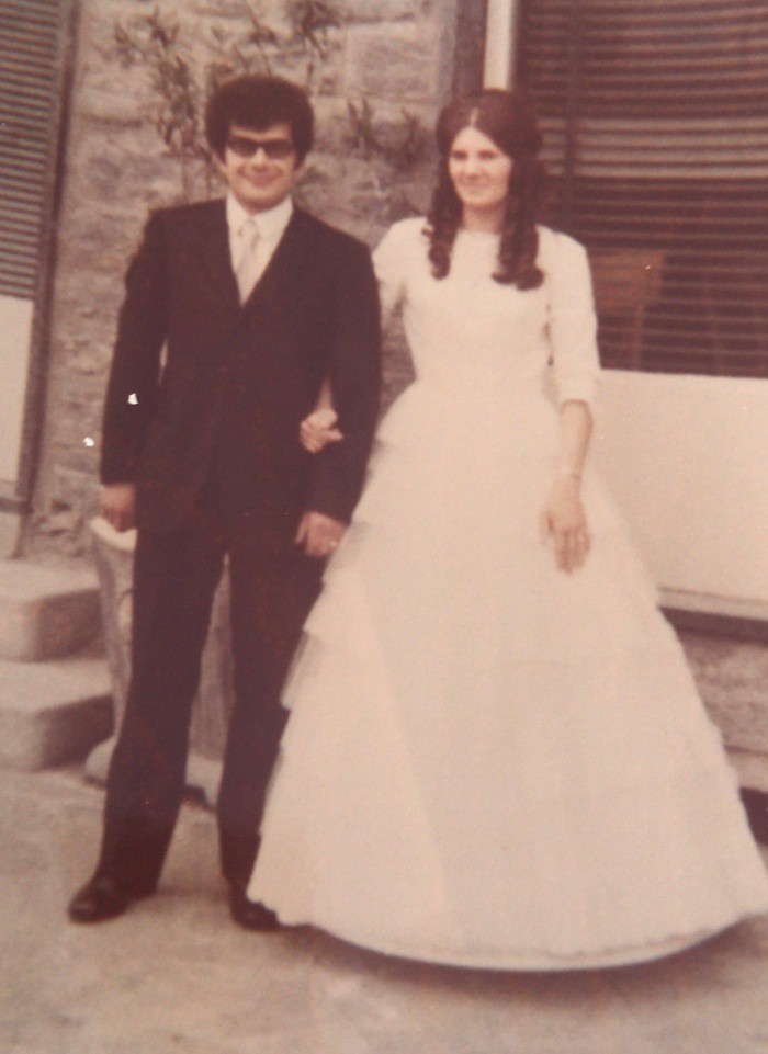 Angelo ed Ester 50 anni fa, nel giorno del loro matrimonio