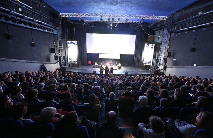 Roger Rota, Marco Colonna, Francesco Chapperini durante la sonorizzazione del film "Le voyage imaginair" di Renè Clair Roger Rota, Marco Colonna, Francesco Chapperini durante la sonorizzazione del film "Le voyage imaginair" di Renè Clair