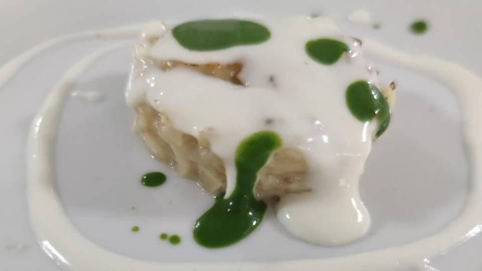 Tortino di cipolla con fonduta di taleggio Tortino di cipolla con fonduta di taleggio