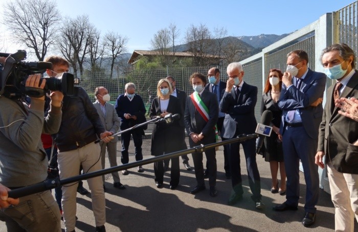Con le autorità e i giornalisti a Clusone