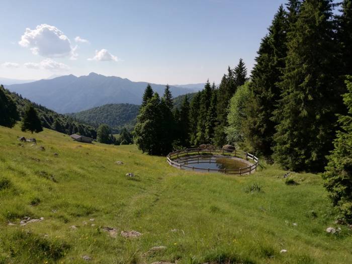 Una pozza d’acqua sopra baita Casere