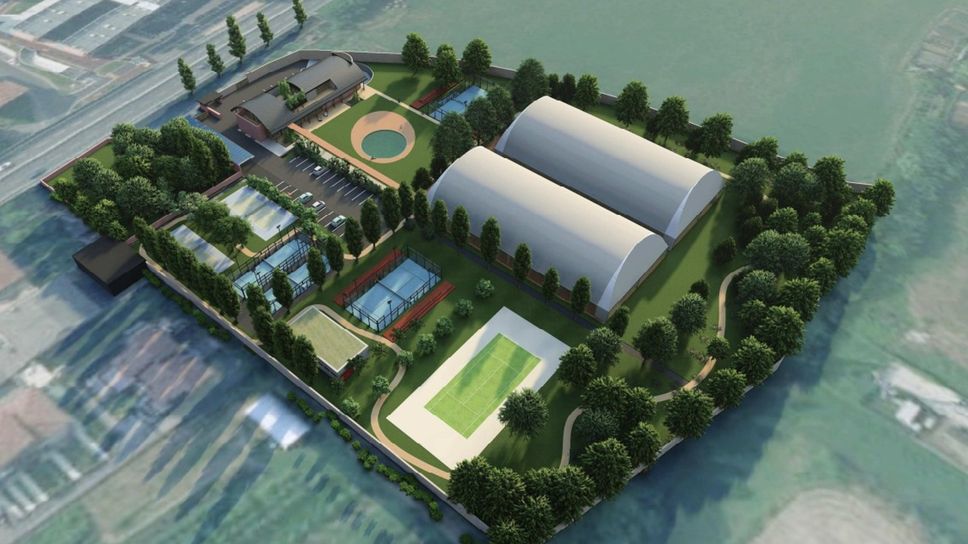 Un rendering del progetto che prevede la realizzazione di campi outdoor e coperti su una superficie totale di 13.800 metri quadrati Un rendering del progetto che prevede la realizzazione di campi outdoor e coperti su una superficie totale di 13.800 metri quadrati