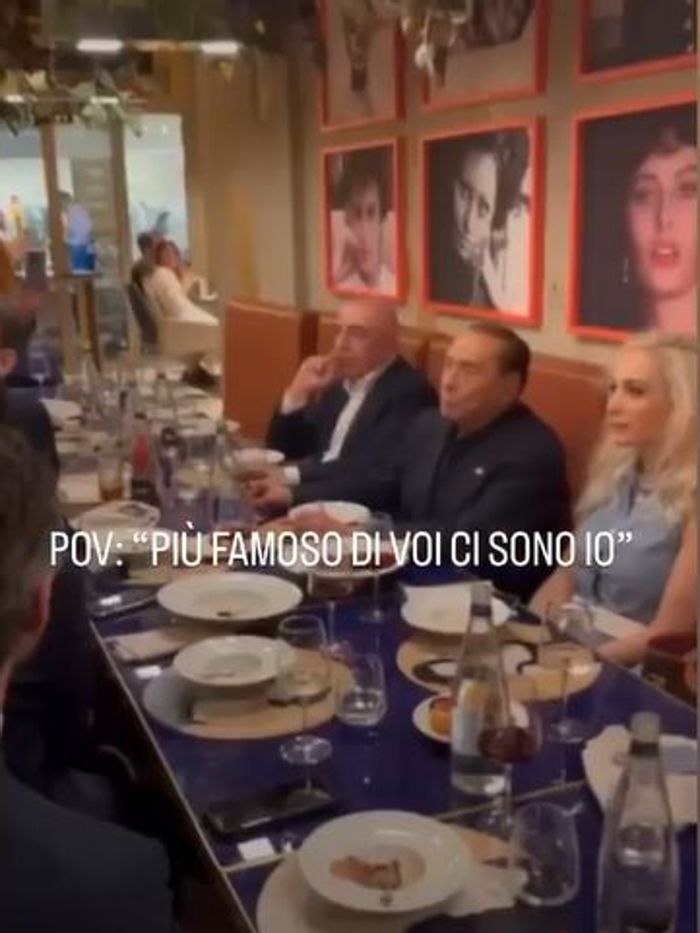 Berlusconi con la compagna e Galliani