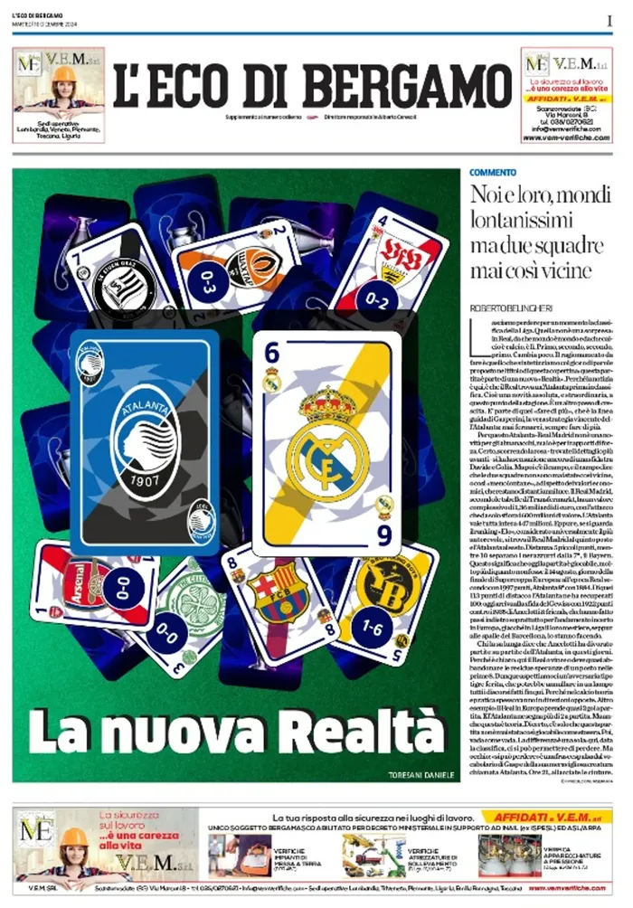 copertina inserto atalanta
