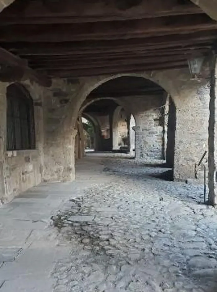 La via porticata con le lastre di pietra