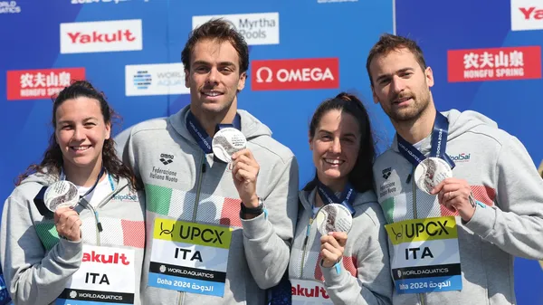 Bridi, Paltrinieri, Gabbrielleschi e Acerenza, secondi nella 4x1.500