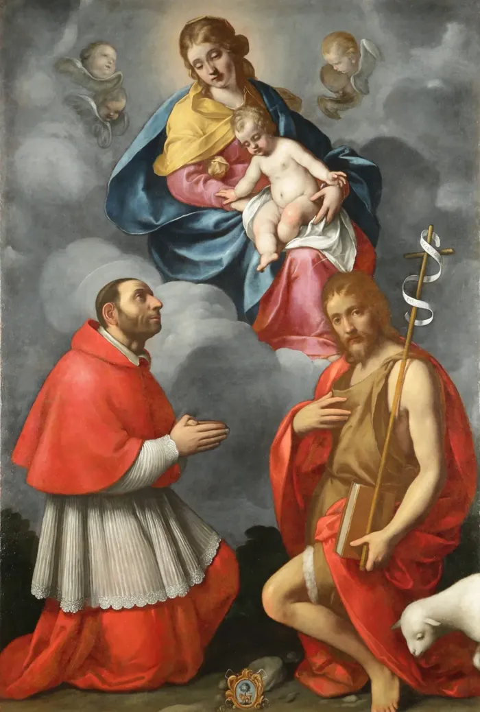 Il dipinto di Santa Brigida: «Madonna col Bambino in gloria, con i Santi Carlo Borromeo e Giovanni Battista»