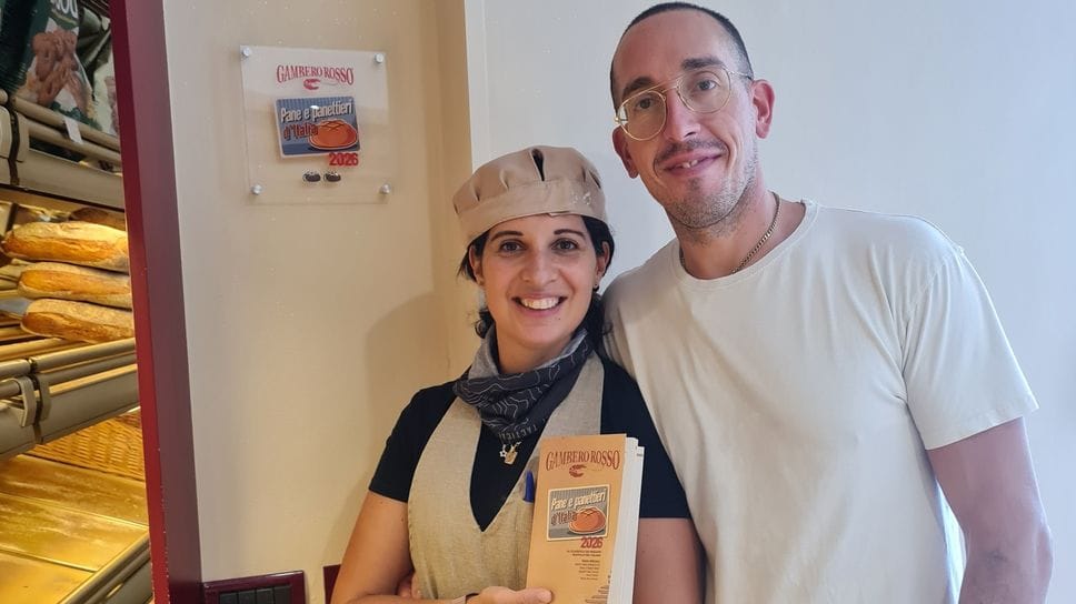 Silvia Chiaramonte e Francesco Bolzoni nel loro panificio Silvia Chiaramonte e Francesco Bolzoni nel loro panificio