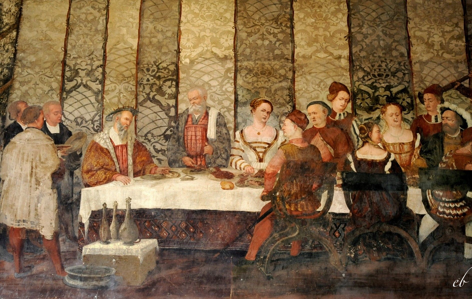 Il banchetto del re Cristiano di Danimarca, nella Sala dei banchetti del Castello di Malpaga