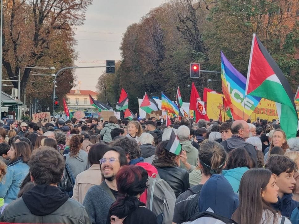 Il corteo a Bergamo