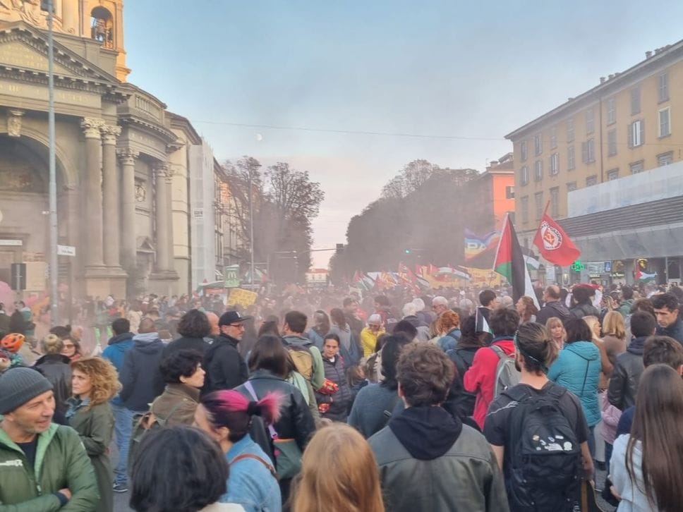 La manifestazione a Bergamo
