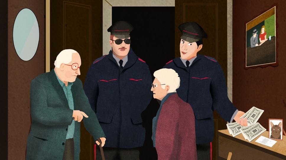 Ricostruzione di una truffa ad anziani da parte di finti carabinieri Ricostruzione di una truffa ad anziani da parte di finti carabinieri