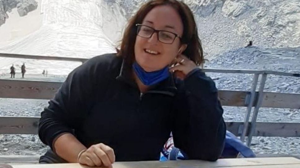 Chiara Ferrari in uno dei suoi viaggi in montagna Chiara Ferrari in uno dei suoi viaggi in montagna