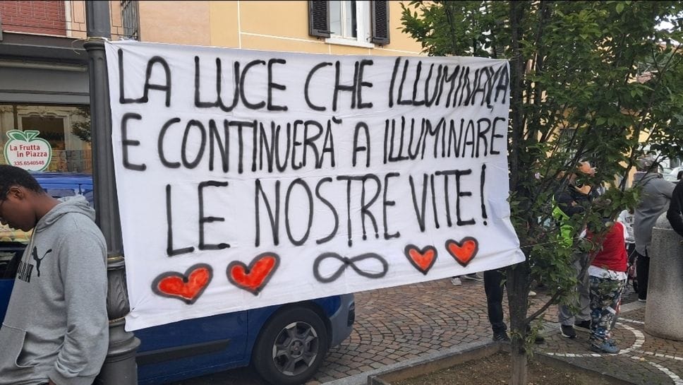 Osio Sotto, uno striscione per Wisdom