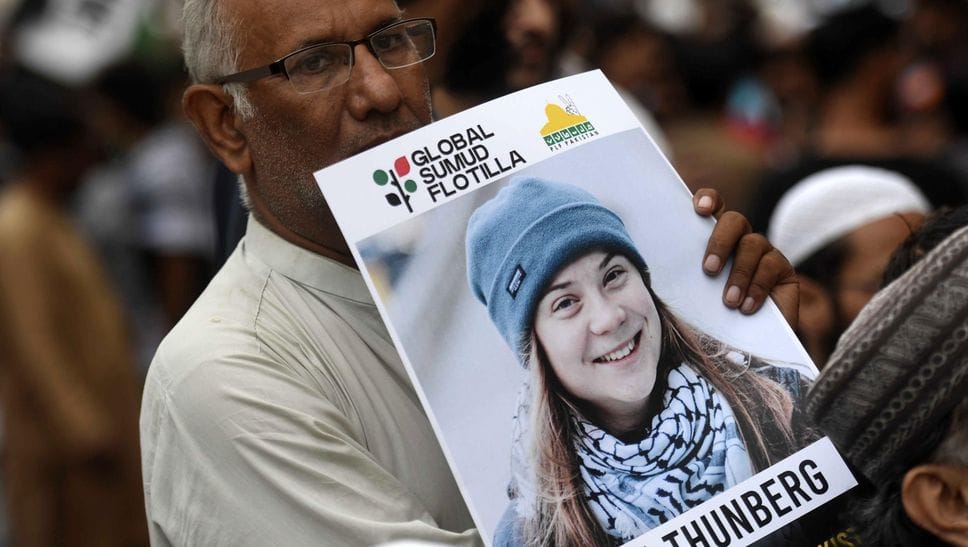 Greta Thunberg una delle promotrici della Global Sumud Flotilla