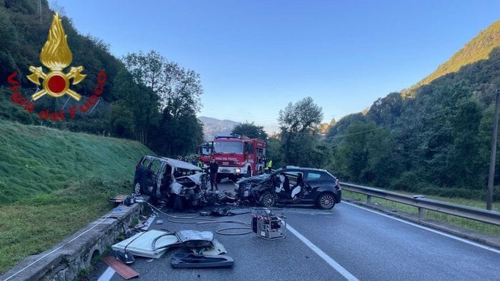 frontale sulla statale della val seriana due morti