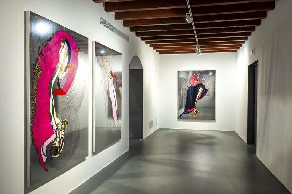 Alcune opere della mostra antologica del collettivo Atelier dell'Errore