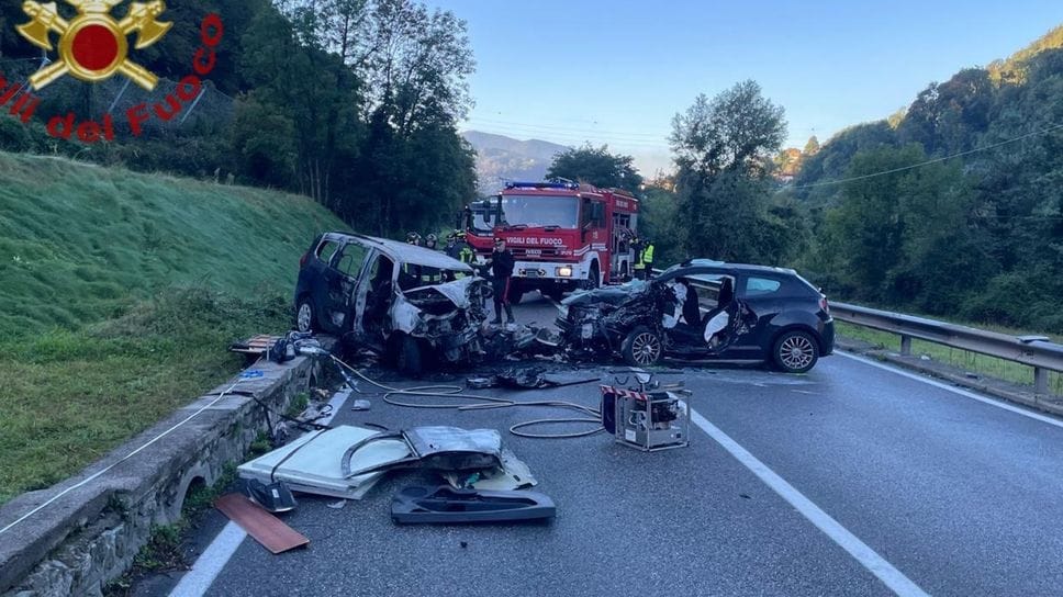Lo schianto di ieri mattina a Casnigo