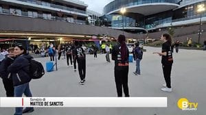 Bergamo, volley in piazza a Choruslife