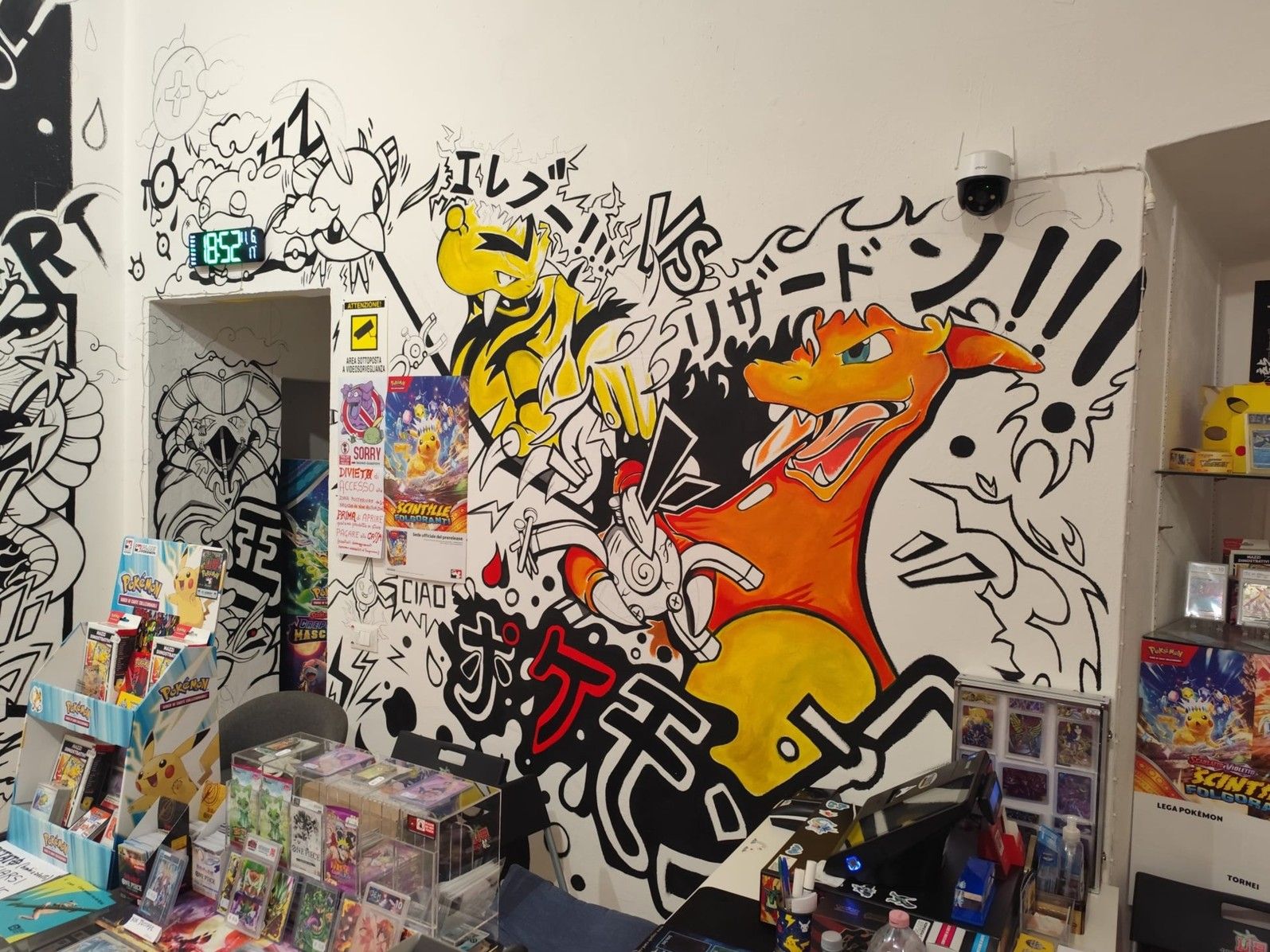 Le illustrazioni fatte da Filippo nel suo negozio