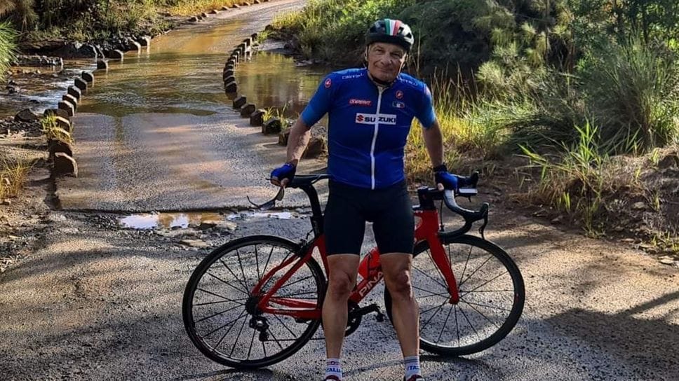 Riccardo Baroni in bicicletta, sua grande passione