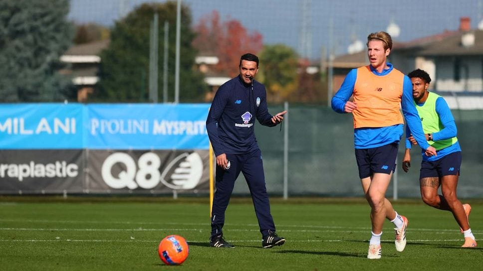 Palladino durante il primo allenamento
