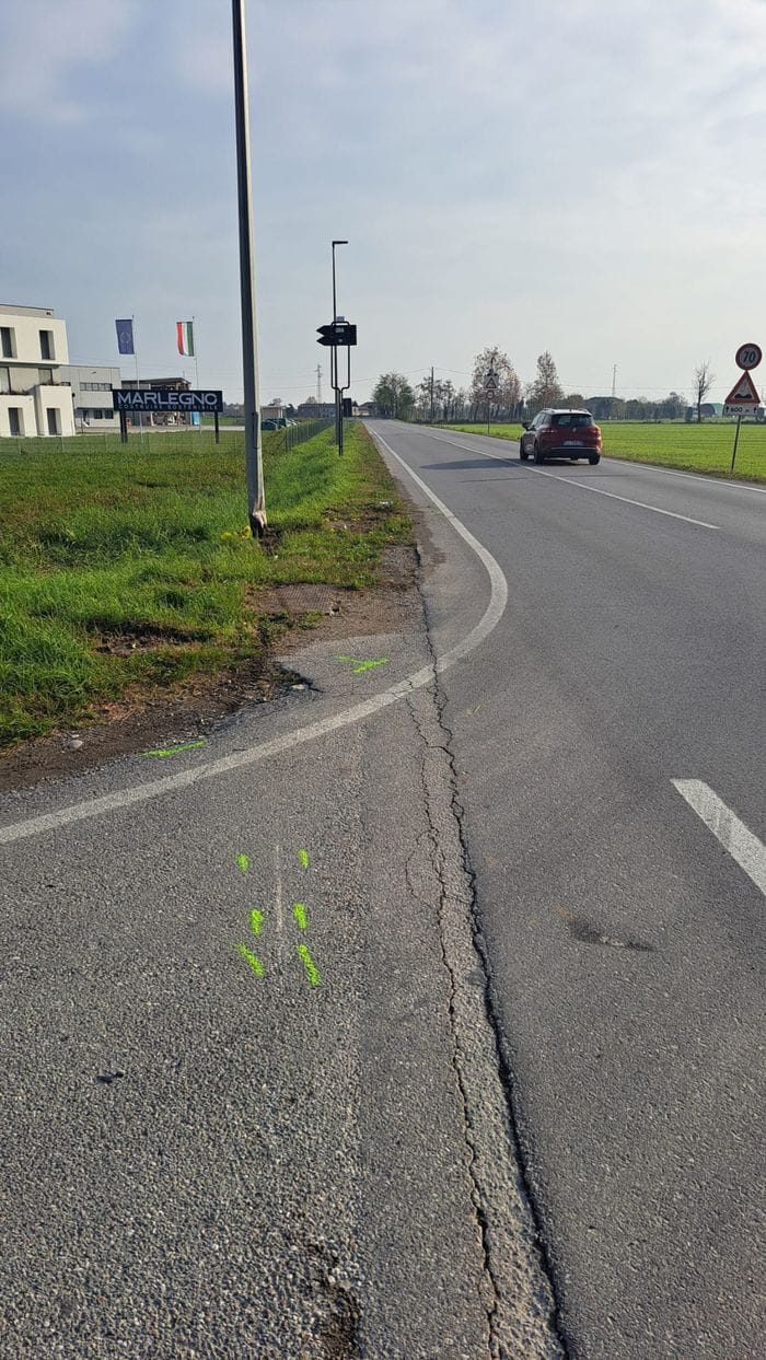 Il luogo dell’incidente a Calcinate