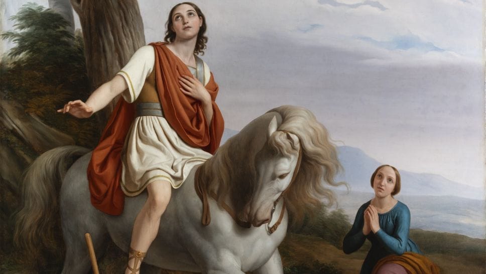 San Giorgio che sconfigge il drago, 1849 circa, olio su tela di Luigi Trécourt