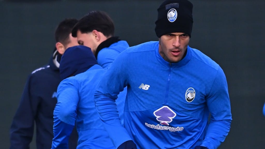 Scamacca si allena a Zingonia martedì 15 novembre alla vigilia della gara contro l’L’Eintracht