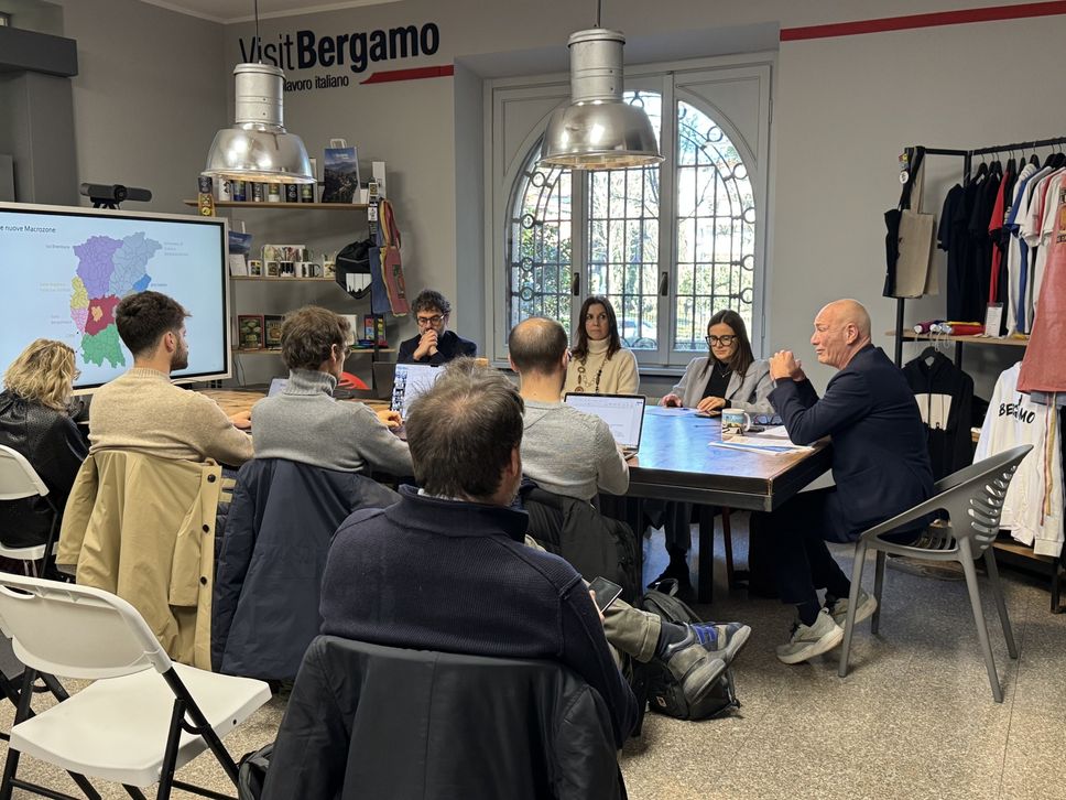 Durante la conferenza stampa di VisitBergamo