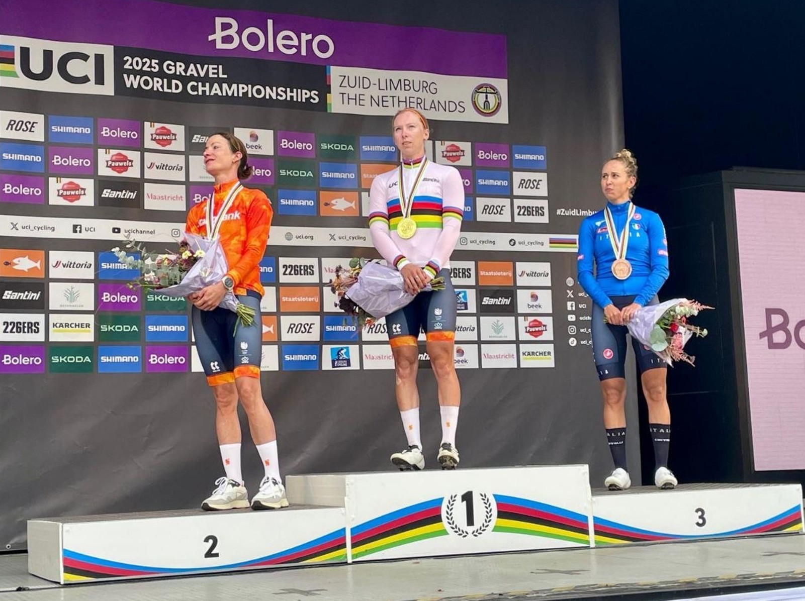 Silvia Persico sul podio del Mondiale di Gravel