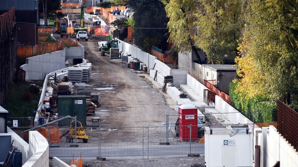 Il cantiere della tramvia della VAlle Brembana, la T2