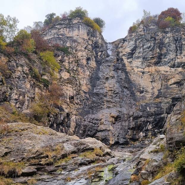 La cascata della Valle Antica in secca